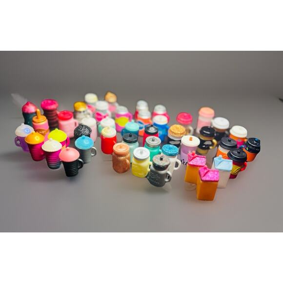 LOL Surprise Doll Lot 46 Bottles Sippy Cups Coffee Pop Carton Mason Jar Drinks - Picture 1 of 8